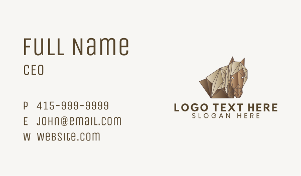 Geometric Brown Horse Business Card Design Image Preview