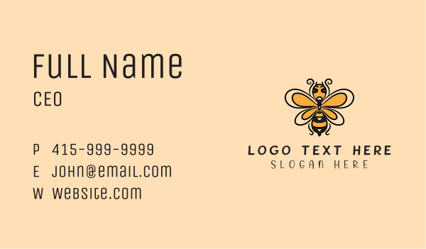 Yellow Wild Honeybee Business Card Design Image Preview