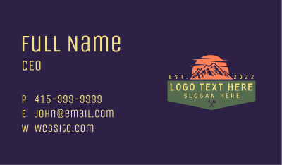 Mountain Sun Axe Business Card Image Preview