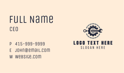 Wrench Gear Chain Mechanic Business Card Image Preview