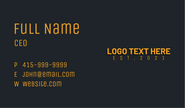 Generic Yellow Text Wordmark  Business Card Design Image Preview