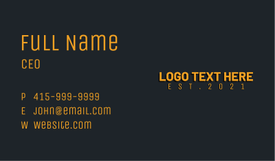 Generic Yellow Text Wordmark  Business Card Image Preview