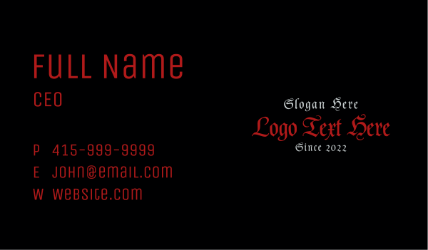 Ancient Calligraphy Wordmark Business Card Design Image Preview