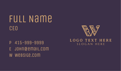 Elegant Decorative Letter W Business Card Image Preview