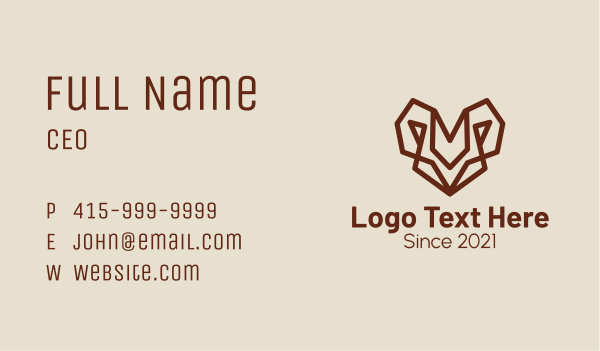 Minimalist Goat Head  Business Card Design Image Preview