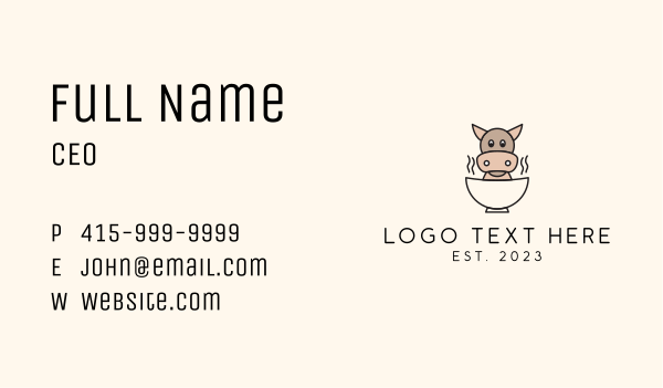 Beef Soup Mascot Business Card Design Image Preview