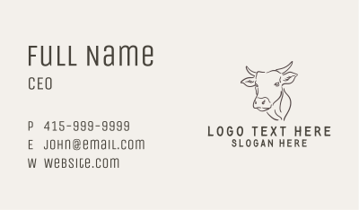 Cattle Line Art Business Card
