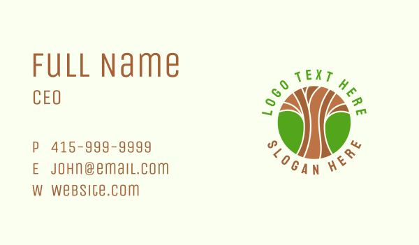 Green Nature Tree  Business Card Design Image Preview