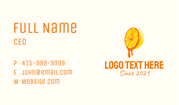 Lemon Juice Clock  Business Card Design Image Preview