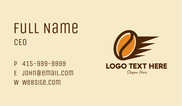 Fast Coffee Bean  Business Card Design Image Preview