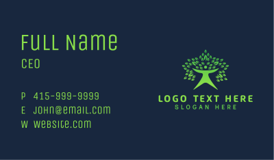 Green Leaf Tree Human Business Card Image Preview