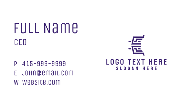 Maze Letter E Business Card Design Image Preview