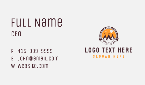 Outdoor Tent Sunset Business Card Design Image Preview