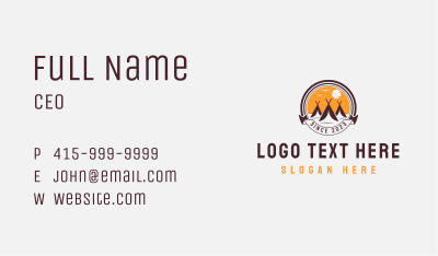 Outdoor Tent Sunset Business Card Image Preview