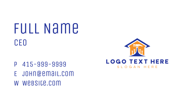 Contruction Hammer Renovation Business Card Design Image Preview