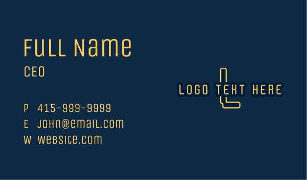 Yellow Cyber Lettermark Business Card Design Image Preview