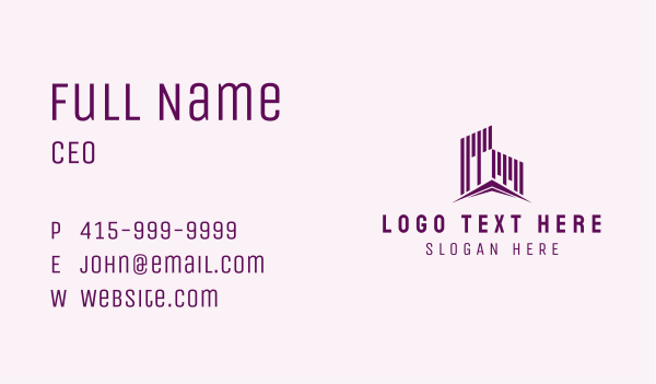 Industrial Purple Buildings Business Card Design Image Preview