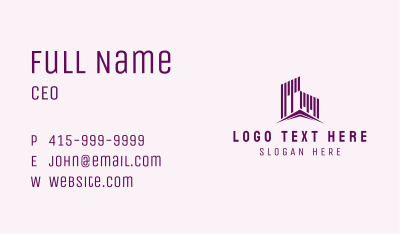 Industrial Purple Buildings Business Card Image Preview