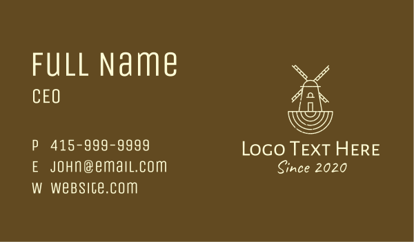 Rustic Farm Windmill Business Card Design Image Preview