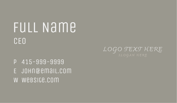 Elegant Classy Wordmark Business Card Design Image Preview