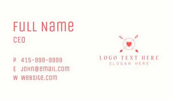 Heart Arrow Love Business Card Design Image Preview