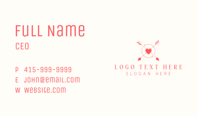 Heart Arrow Love Business Card Image Preview