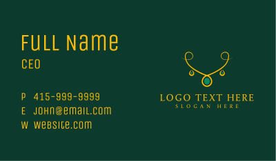 Elegant Golden Necklace Business Card Image Preview