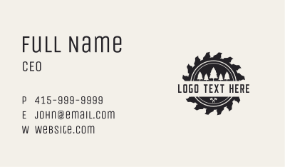 Saw Blade Tree Lumberjack Business Card Image Preview