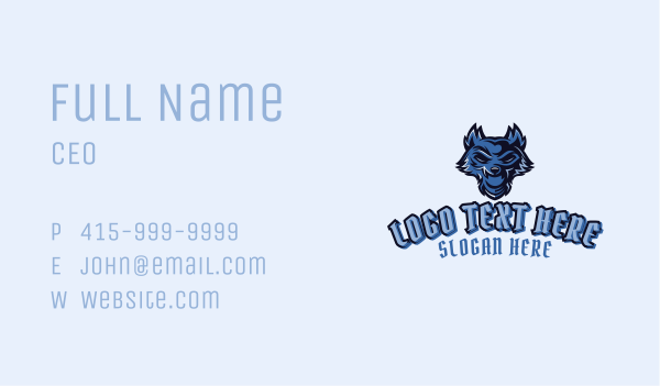 Blue Wolf Esports Business Card Design Image Preview