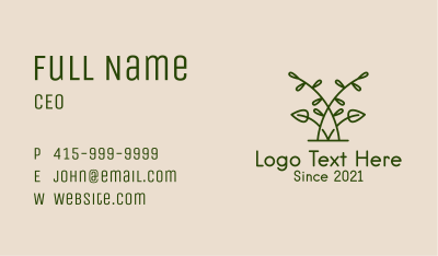 Minimalist Herbal Leaf Business Card Image Preview
