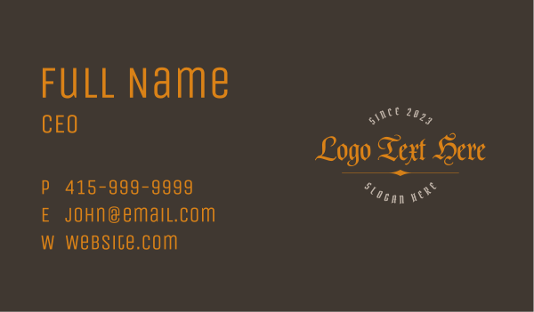 Classic Medieval Wordmark Business Card Design Image Preview