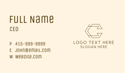 Geometric Line Letter C Business Card Image Preview