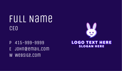 Cute Bunny Chat Business Card Image Preview