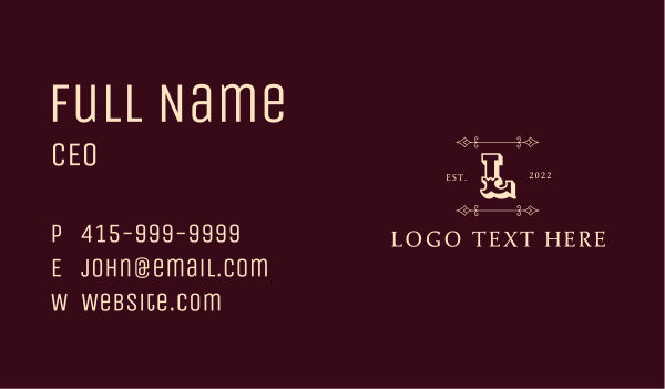 Vintage Western Ranch Business Card Design Image Preview