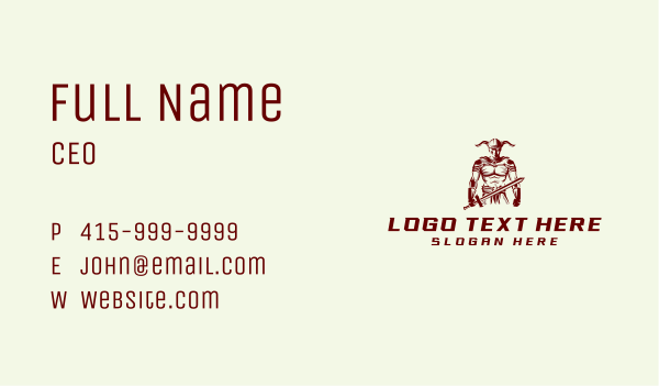 Male Warrior Viking Business Card Design Image Preview