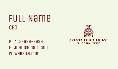 Male Warrior Viking Business Card Image Preview