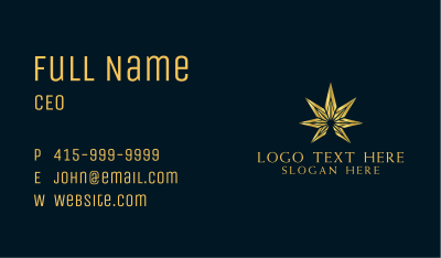 Golden Marijuana Leaf Business Card Image Preview