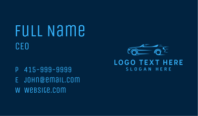 Blue Fast Racecar Business Card Image Preview