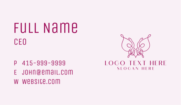 Woman Butterfly Face Business Card Design Image Preview