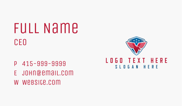 American Eagle Shield Business Card Design Image Preview