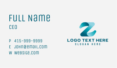 Media Advertising Letter Z Business Card Image Preview