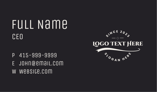 Stylish Store Round Wordmark Business Card Design Image Preview