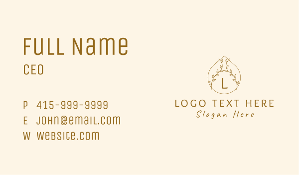 Natural Beauty Oil Business Card Design Image Preview