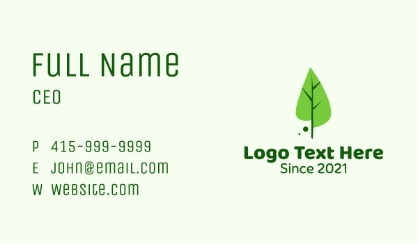 Forest Leaf Park Business Card Design Image Preview
