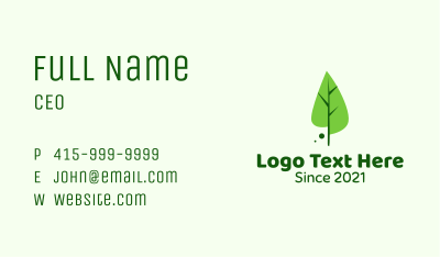Forest Leaf Park Business Card