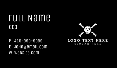 Pixel Skull Bone Business Card Image Preview