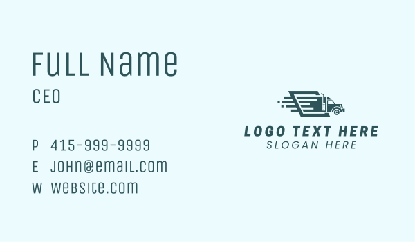 Fast Logistics Truck Business Card Design Image Preview