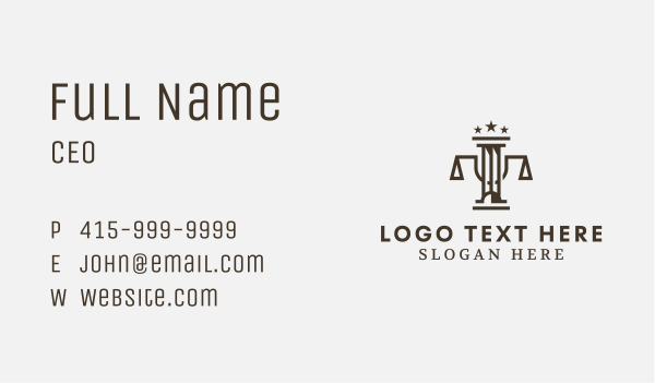 Brown Pillar Scale Business Card Design Image Preview