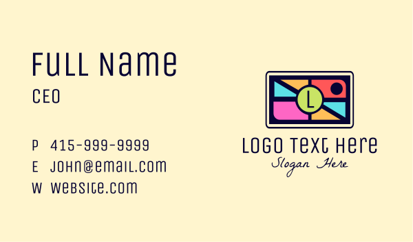 Mosaic Camera Lettermark Business Card Design Image Preview
