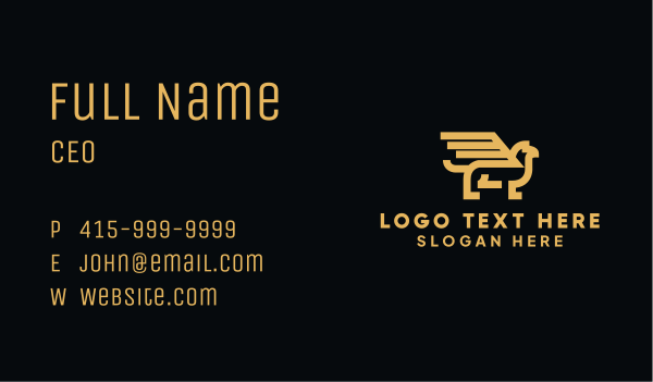 Abstract Golden Griffin Business Card Design Image Preview